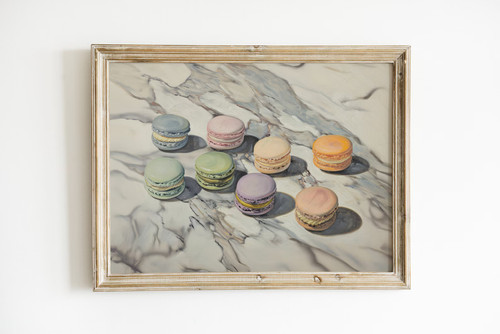 French macaron print pastel - french,